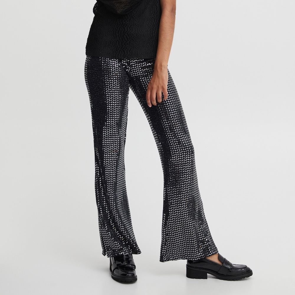 Ichi -‎  Ihporter Pa Metallic Wide Leg Pants